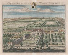 Shipton Moyne, The Seat of Walter Estcourt, Esq., [1712] reissued 1768. Creator: Johannes Kip