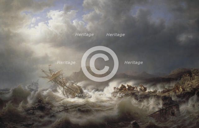 Shipwreck, 1853. Creators: Kilian Christoffer Zoll, Markus Larsson.