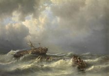 Shipwreck, 1857. Creator: Henri Adolphe Schaep