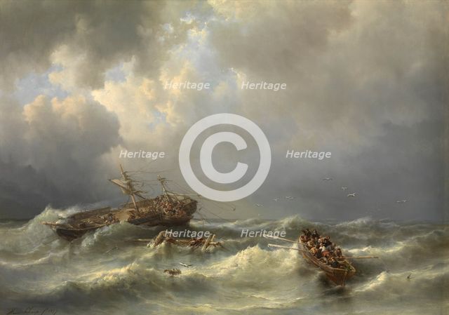 Shipwreck, 1857. Creator: Henri Adolphe Schaep.