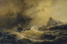 Shipwreck near Cape Horn, 1854. Creator: Josef Karl Berthold Puttner