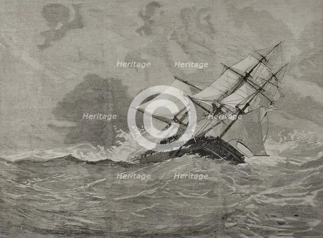Shipwreck of the "Eurydice", which occurred near the Isle of Wight, on March 24, 1878. Creator: Bernardo Rico.