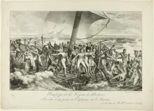 Shipwreck of the Frigate Medusa. Revolt of Some of the Crew on the Raft, 1818. Creators: Hippolyte Lecomte, Charles-Philibert de Lasteyrie