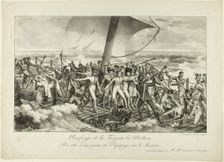 Shipwreck of the Frigate Medusa. Revolt of Some of the Crew on the Raft, 1818. Creators: Hippolyte Lecomte, Charles-Philibert de Lasteyrie