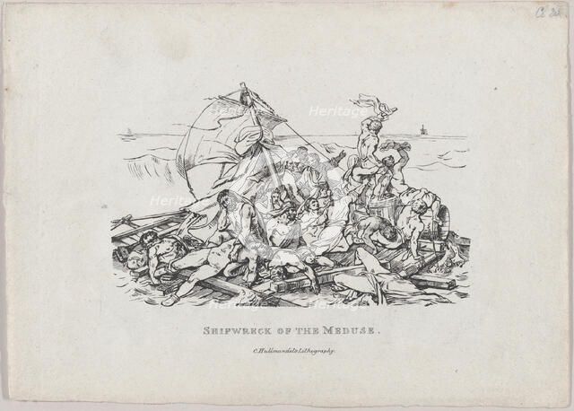 Shipwreck of the Meduse, 1820. Creators: Theodore Gericault, Nicolas-Toussaint Charlet.