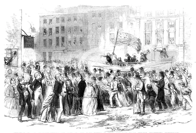 Shipwreck of "The Northern Belle": the Crew of "The Mary White", in their Life-boat, drawn through B Creator: Unknown.