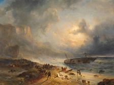 Shipwreck off a Rocky Coast, c.1837. Creator: Wijnand Nuyen