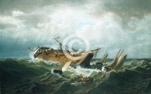 Shipwreck off Nantucket (Wreck off Nantucket after a Storm), ca. 1860-61. Creator: William Bradford.