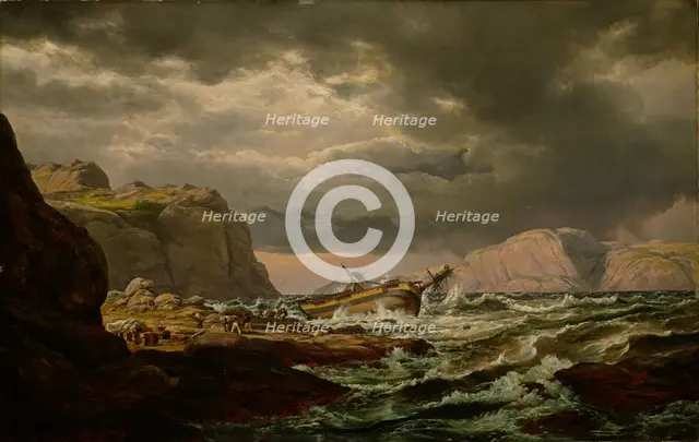 Shipwreck on the Norwegian Coast. Artist: Dahl, Johan Christian Clausen (1788-1857)