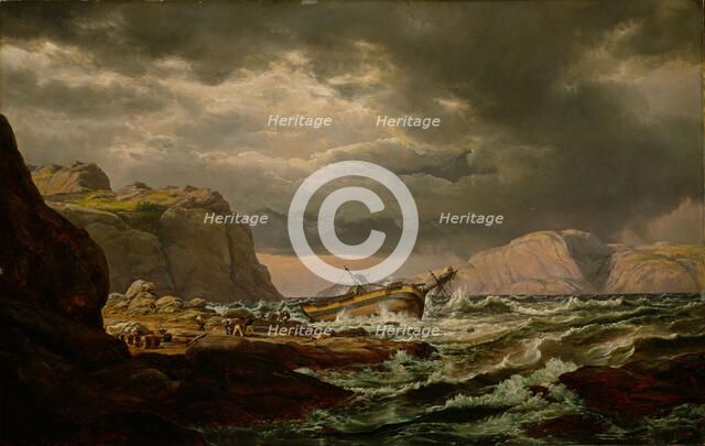 Shipwreck on the Norwegian Coast. Artist: Dahl, Johan Christian Clausen (1788-1857)