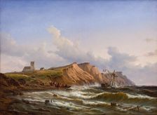 Shipwreck after a Storm off the West Coast of Jutland near Ferring Church, 1848. Creator: Carl Frederik Sorensen