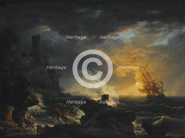 Shipwreck, Second Half of the 18th cen.. Artist: Vernet, Claude Joseph (1714-1789)