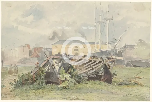 Shipyard, 1850. Creator: Willem Antonie van Deventer.