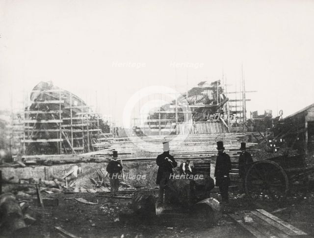 Shipyard of James Ash & Co, Cubitt Town, London, c1863. Artist: Unknown