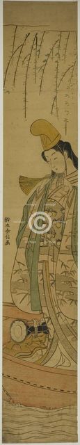 Shirabyoshi Dancer Standing in Asazuma Boat, c. 1767. Creator: Suzuki Harunobu.