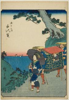 Shirasuka, from the series "Fifty-three Stations [of the Tokaido] (Gojusan tsugi)," also..., 1852. Creator: Ando Hiroshige