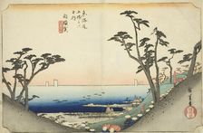 Shirasuka: View of Shiomi Slope (Shirasuka, Shiomizaka zu), from the series "Fifty..., c. 1833/34. Creator: Ando Hiroshige