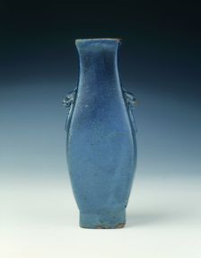 Shiwan blue vase, Late Ming dynasty, China, 1600-1644. Creator: Unknown
