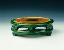 Shiwan sancai stand, Late Ming dynasty, China, 1600-1644. Creator: Unknown