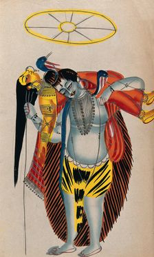 Shiva carrying his wife in her Sakti form. Creator: Unknown
