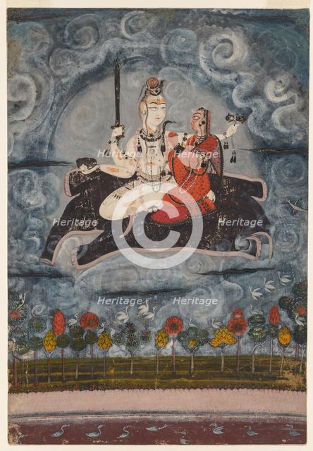 Shiva and Devi on Gajasura's Hide, c. 1675-1680. Creator: Unknown.