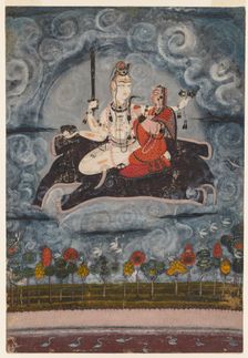 Shiva and Devi on Gajasura's Hide, c. 1675-1680. Creator: Unknown