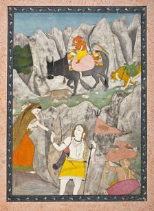 Shiva's Family on the March (image 1 of 6), c1800. Creator: Unknown