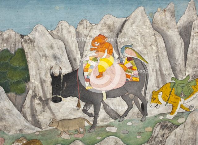 Shiva's Family on the March (image 6 of 6), c1800. Creator: Unknown.