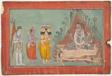 Shiva, Vishnu, and Brahma Adoring Kali (image 1 of 7), c1740. Creator: Unknown