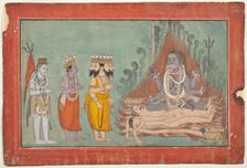 Shiva, Vishnu, and Brahma Adoring Kali (image 1 of 7), c1740. Creator: Unknown