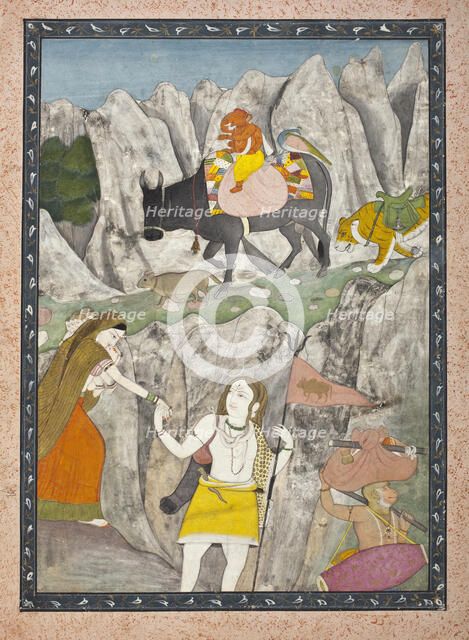 Shiva's Family on the March (image 1 of 6), c1800. Creator: Unknown.
