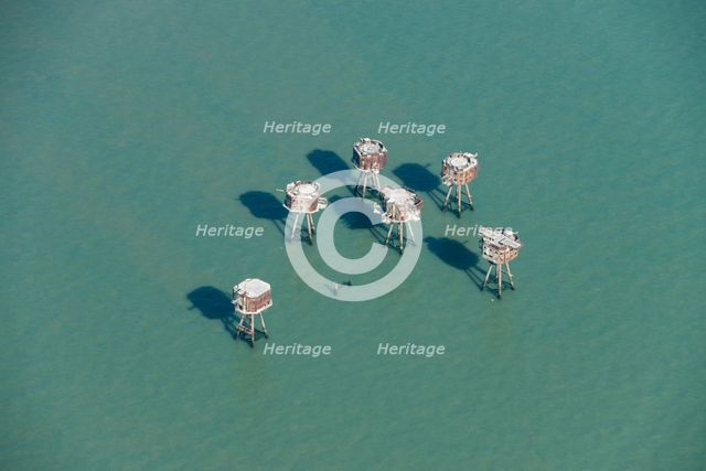 Shivering Sands Army Fort, World War II anti-aircraft defences, Thames Estuary, 2015 Creator: Historic England.