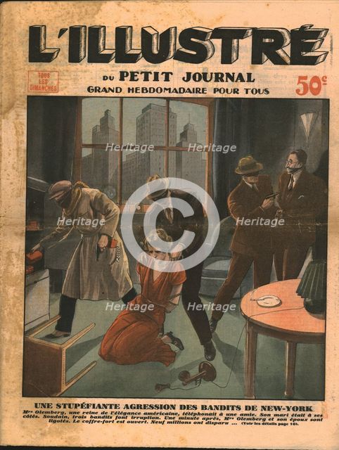 Shocking robbery by bandits in New York, 1932.  Creator: Unknown.