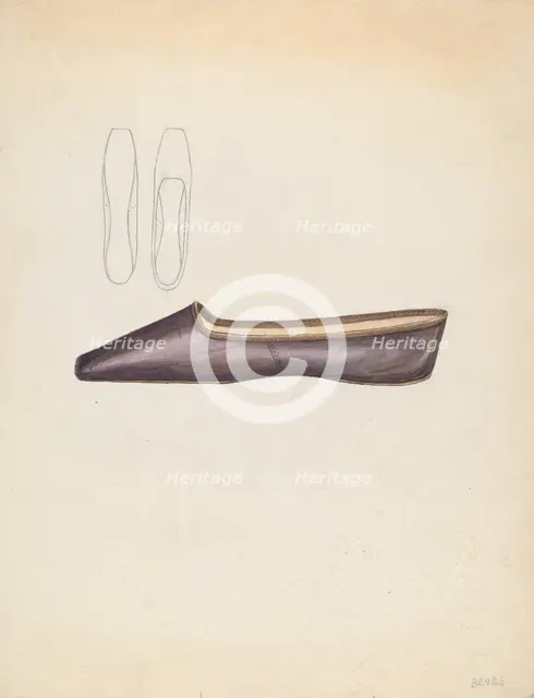 Shoe, 1935/1942. Creator: Jessie M. Benge.