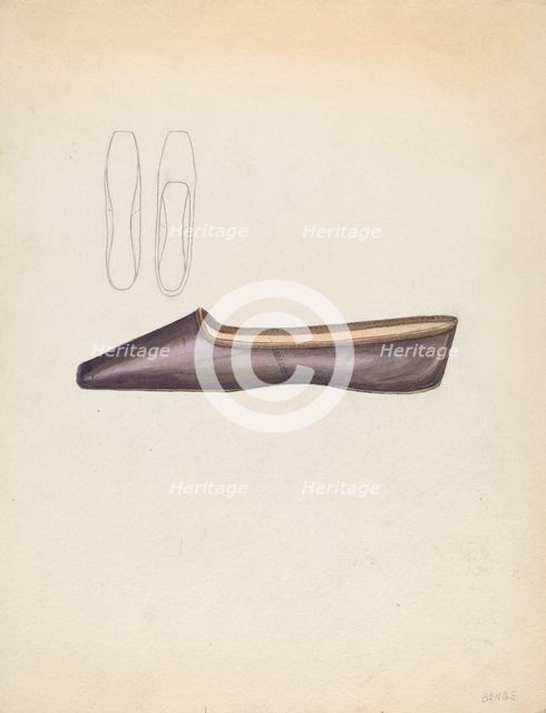 Shoe, 1935/1942. Creator: Jessie M. Benge.