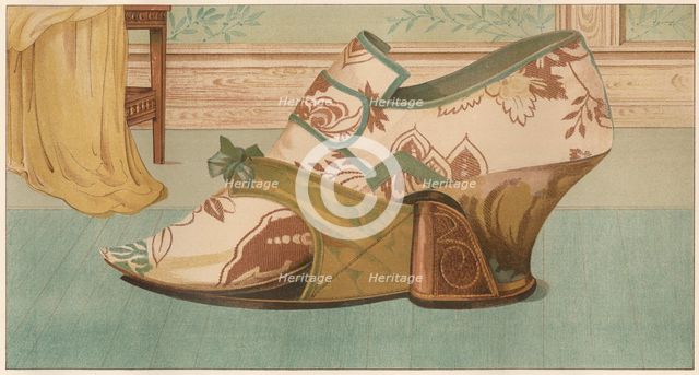 Shoe with moveable patten, 1885.  Creator: Unknown.