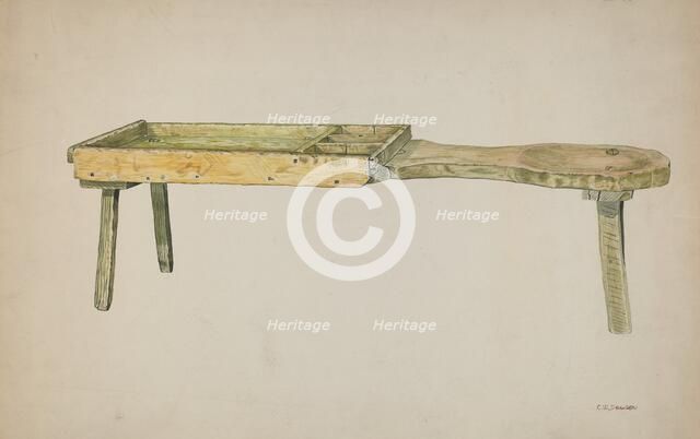 Shoe Bench, c. 1941. Creator: Clarence W Dawson.