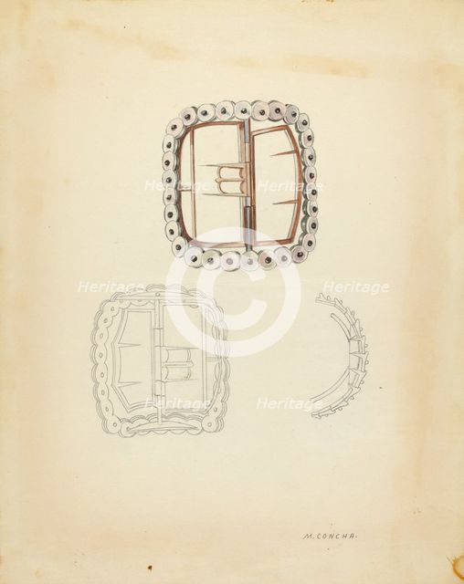 Shoe Buckle, c. 1940. Creator: Margaret Concha.
