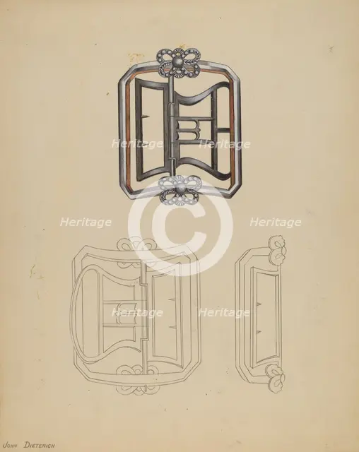 Shoe Buckles, 1935/1942. Creator: John Dieterich.