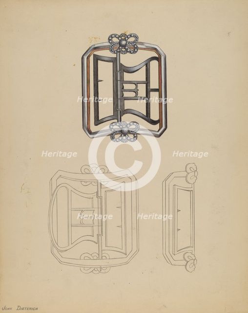 Shoe Buckles, 1935/1942. Creator: John Dieterich.