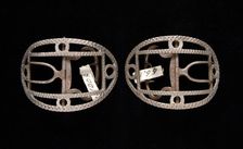 Shoe buckles, possibly British, 1770-90. Creator: Unknown