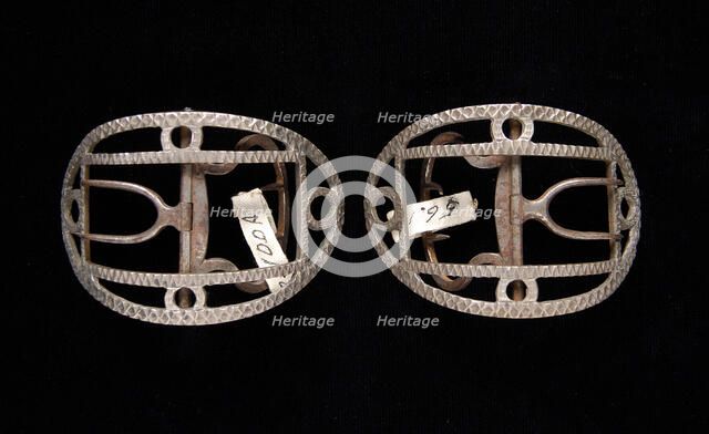 Shoe buckles, possibly British, 1770-90. Creator: Unknown.