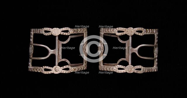 Shoe buckles, probably British, 1770-90. Creator: Unknown.