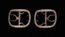 Shoe buckles, probably British, 1770-90. Creator: Unknown
