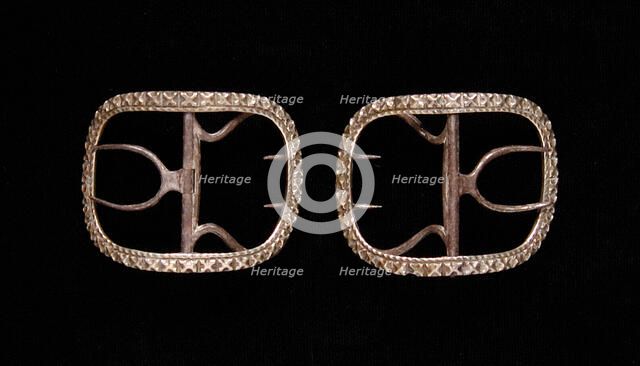 Shoe buckles, probably British, 1770-90. Creator: Unknown.