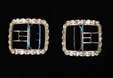 Shoe buckles, probably British, 1780-89. Creator: Unknown