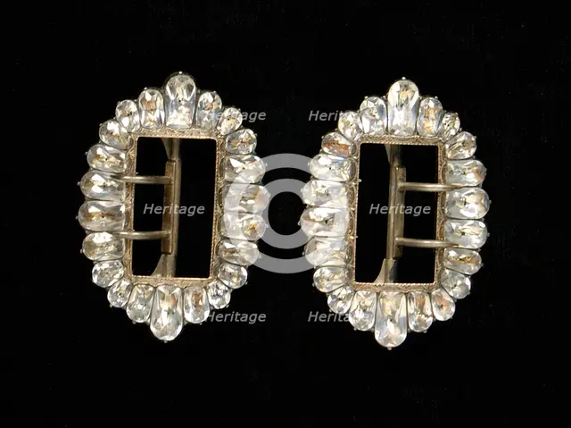 Shoe buckles, probably French, 1780-99. Creator: Unknown.