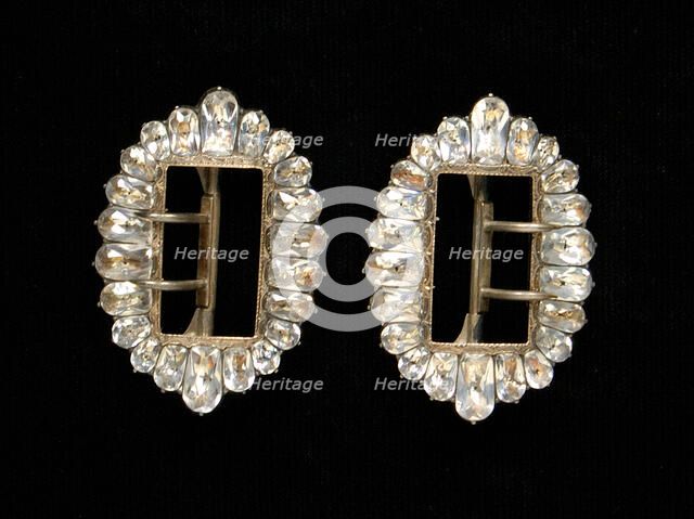 Shoe buckles, probably French, 1780-99. Creator: Unknown.