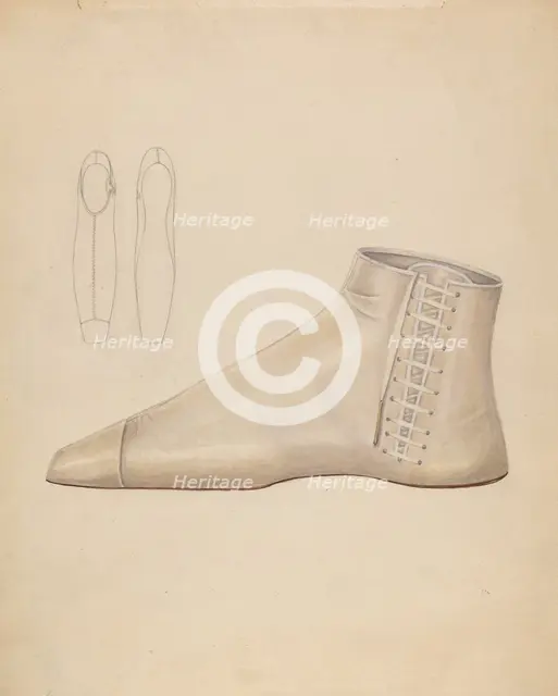 Shoe, c. 1937. Creator: Bessie Forman.