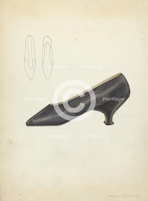 Shoe, c. 1940. Creator: Mae Szilvasy.